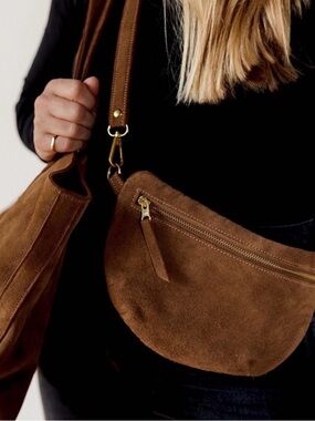 Abby Alley Caramel Suede Bag